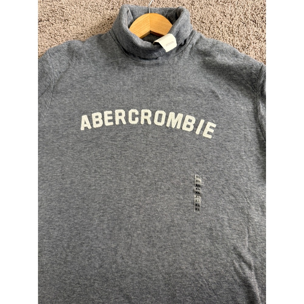 NWT Abercrombie‎ Fitch Gray Turtleneck Sweatshirt Men's XL Vintage Deadstock